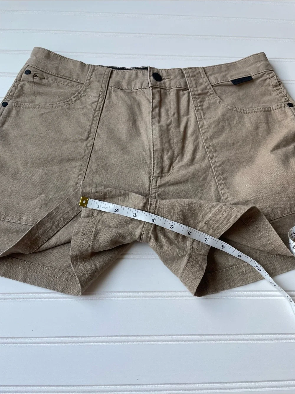 Wrangler All Terrain Gear Women’s Tan  Canvas Linen Outdoor Shorts Sz10 Military